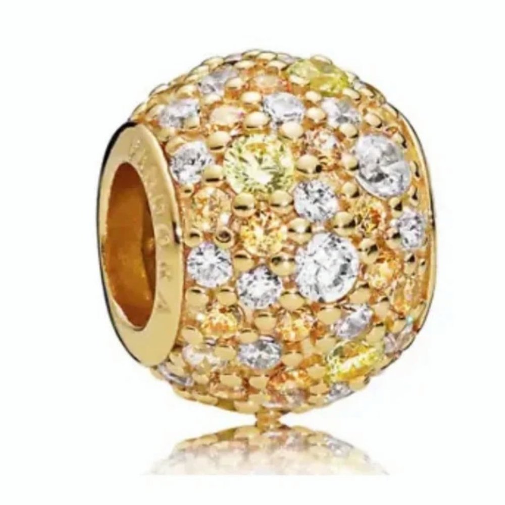 Pandora SHINE Golden pave mix charm.